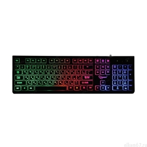 Клавиатура Gembird KB-250L USB, черный, подсветка Rainbow, шоколадный тип клавиш, кабель 1.5м